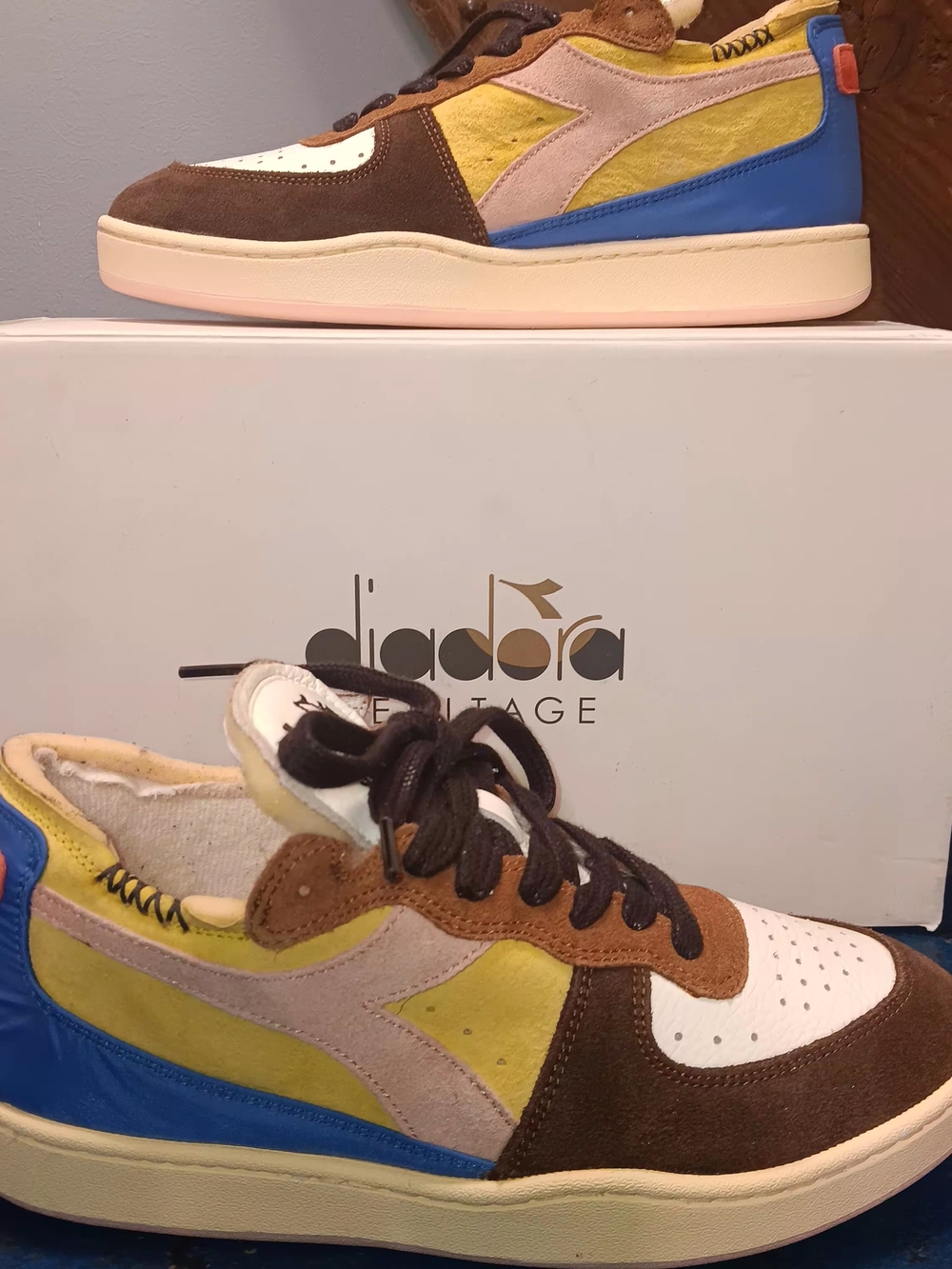 Diadora Vintage Multicolor Suede Low-Top Sneakers
